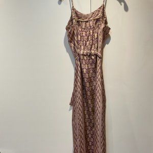 Twelfth Street by Cynthia Vincent - Ikat Silk Spaghetti Strap Maxi Dress (Small)